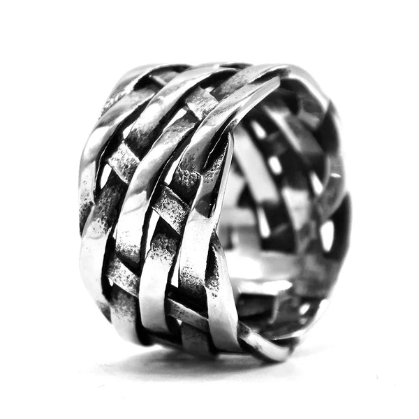 Stainless Steel Weaved Viking Ring