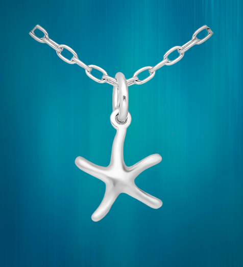 Sterling Silver Small Starfish Necklace