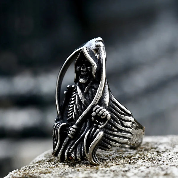 Stainless Steel Grim Reaper Ring