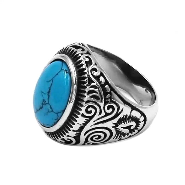 Stainless Steel Turquoise Ring