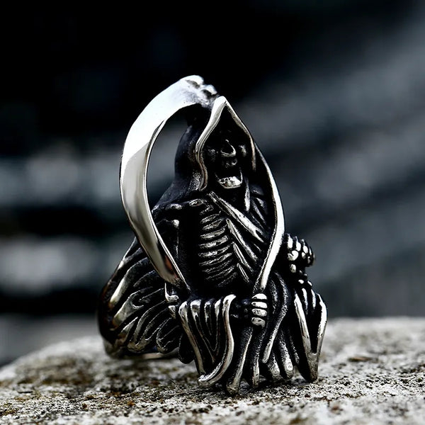 Stainless Steel Grim Reaper Ring