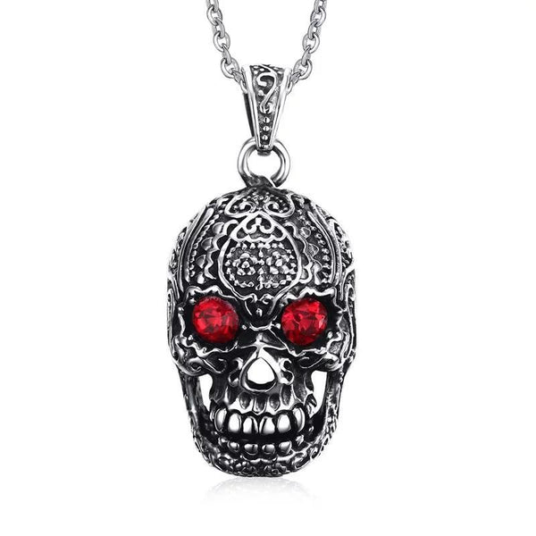 Stainless Steel Candy Skull Necklace