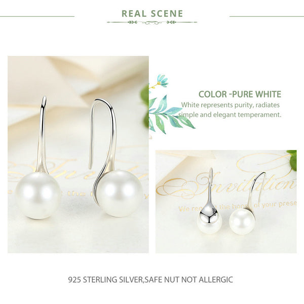 Sterling Silver Stimulated Pearl Earrings