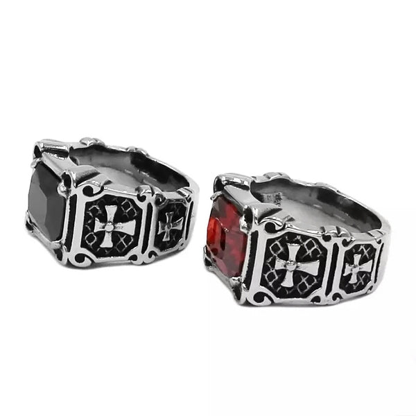 Stainless Steel,Gothic Biker Cross Ring