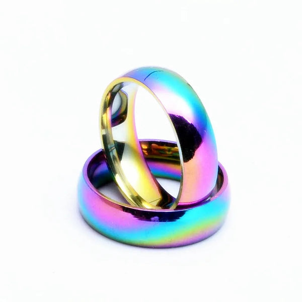 Stainless Steel Rainbow Wedding Ring