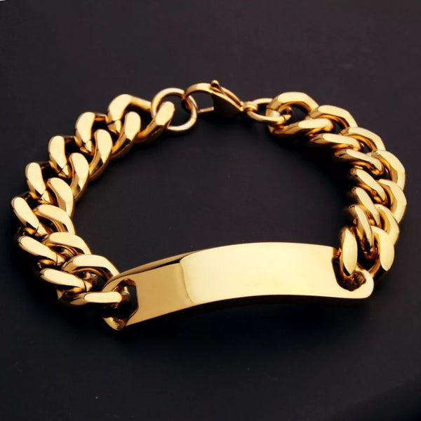 13mm Gold Plated Name Engravable  Bracelet