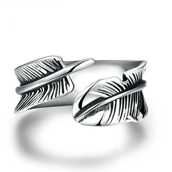 Stainless Steel Feather Ring