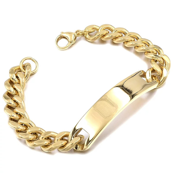 13mm Gold Plated Name Engravable  Bracelet