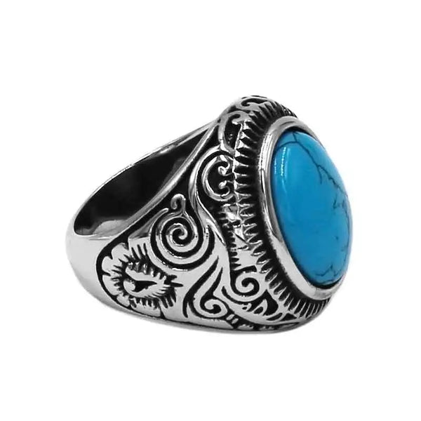 Stainless Steel Turquoise Ring