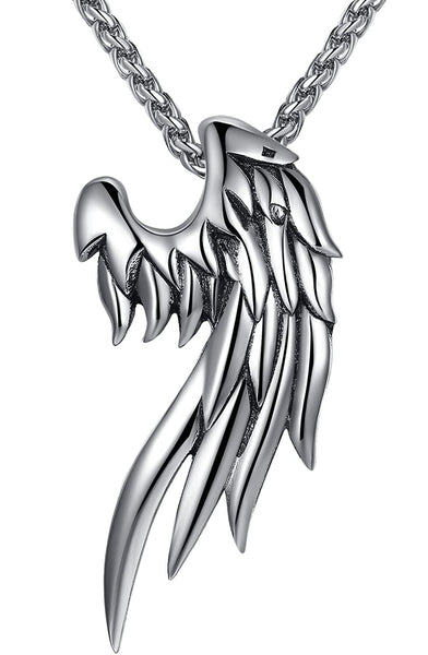 Stainless Steel Protecting Angel  Wing Necklace