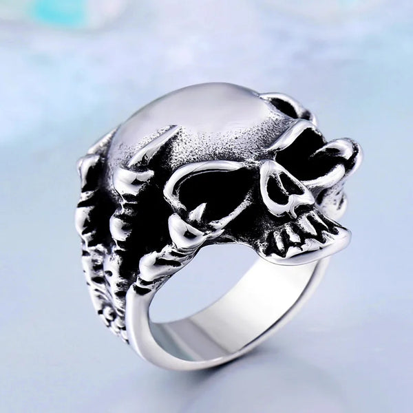 Stainless Steel Claw Skull Ring