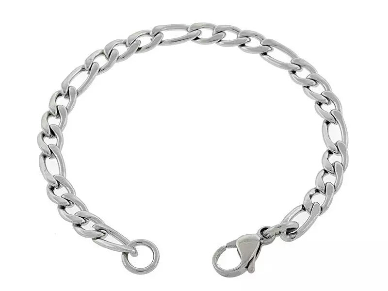 Stainless Steel 5mm  Figaro Chain  Bracelet