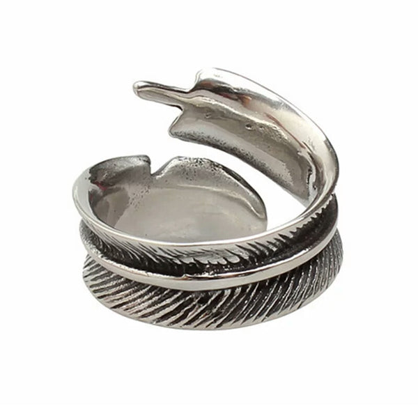 Stainless Steel Feather Ring