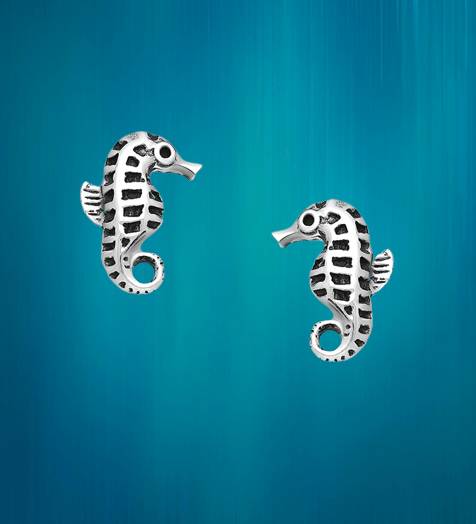 Sterling Silver Sea Horse Earrings