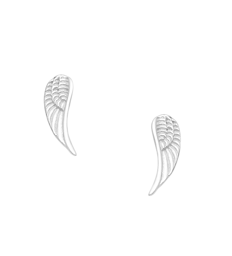 Sterling Silver Angel Wing Stud Earrings