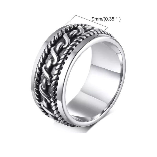 Stainless Steel Twisted Rope Ring