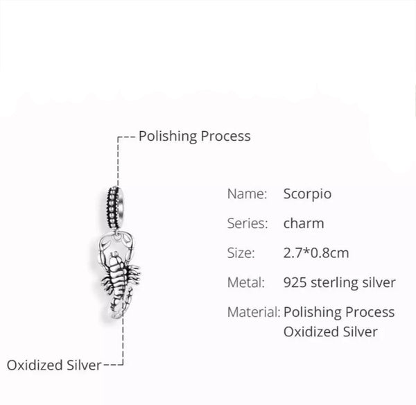 Sterling Silver Scorpion Charm