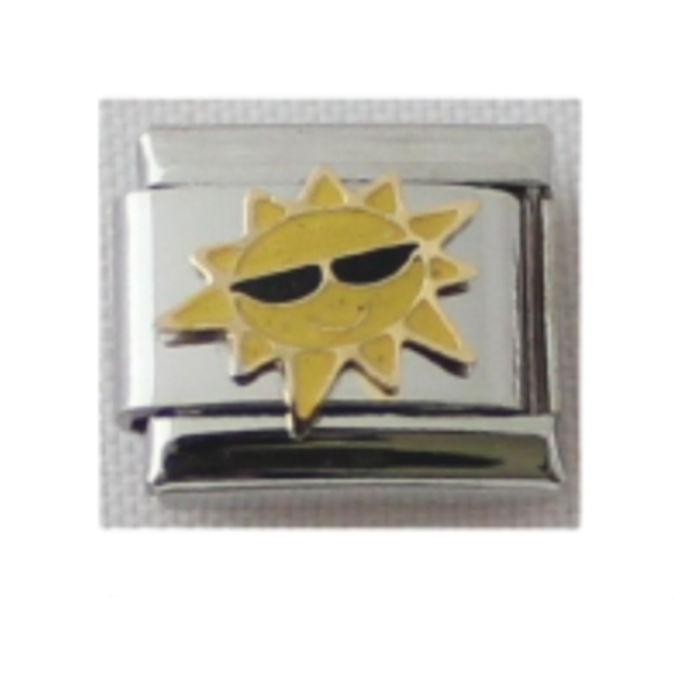 Cool Sun  Italian Charm Link, Stainless Steel