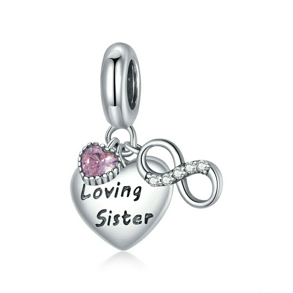 Sterling Silver Loving Sister Charm