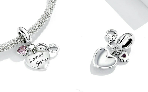 Sterling Silver Loving Sister Charm