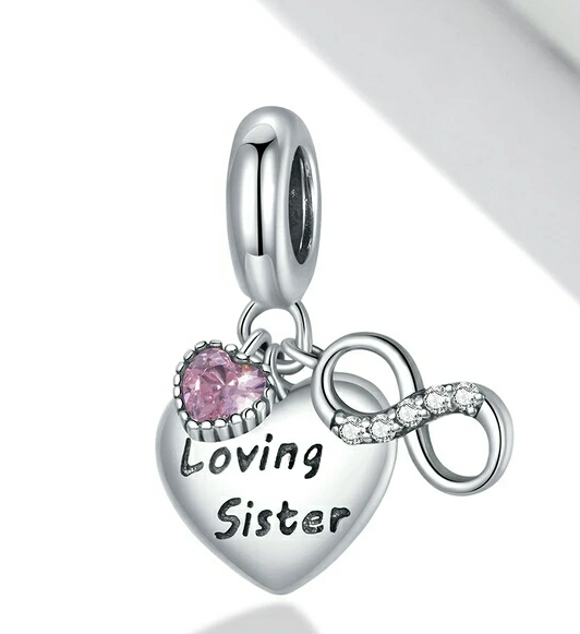 Sterling Silver Loving Sister Charm