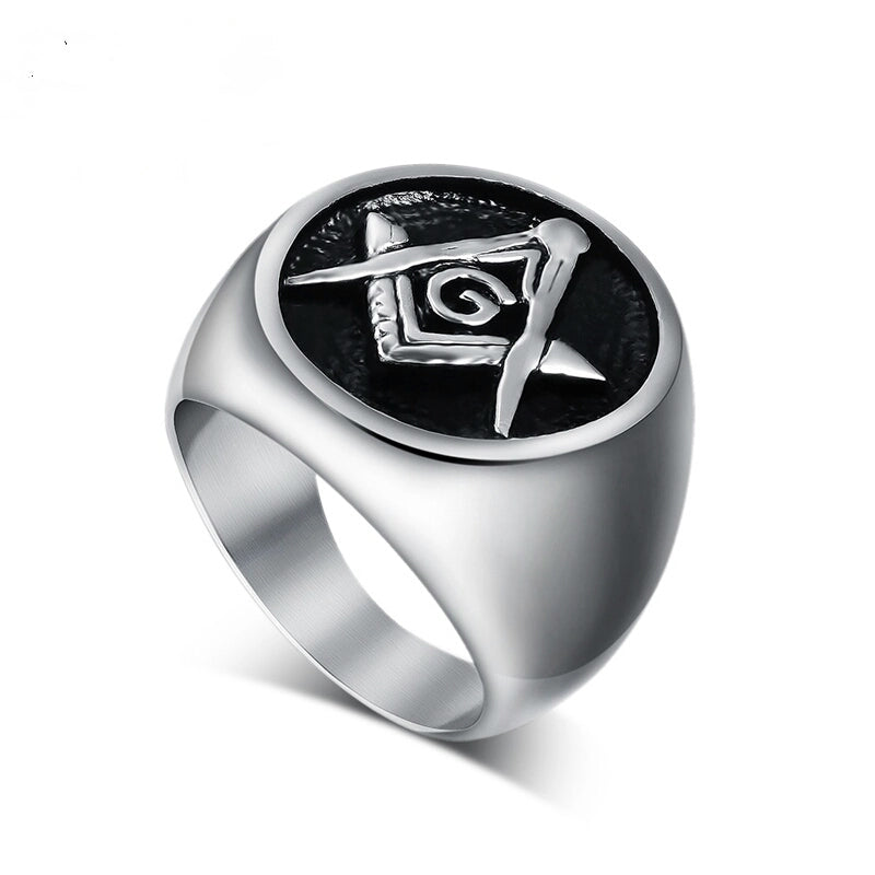 Stainless Steel Free Mason Ring