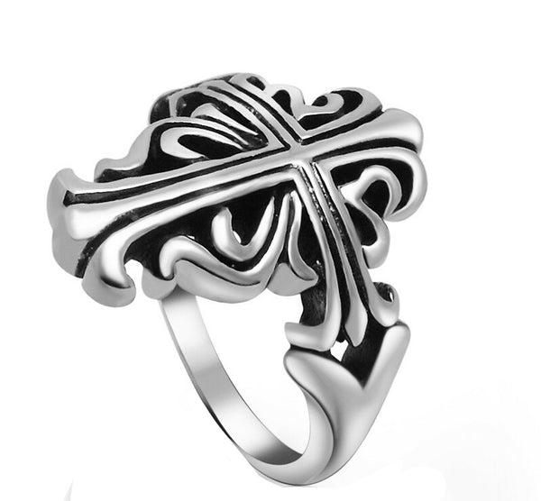 Stainless Steel Elegant Cross Ring