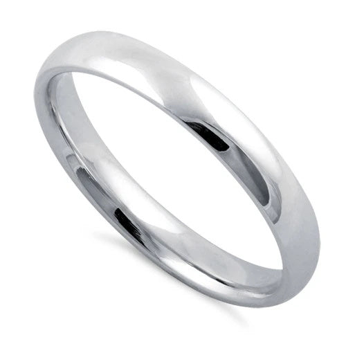 3mm Sterling Silver Plain Wedding Band