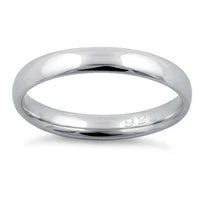 3mm Sterling Silver Plain Wedding Band