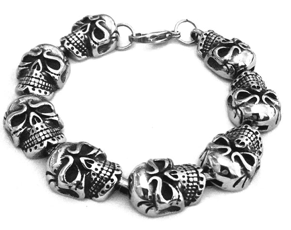 Stainless Steel Skull Head Bracelet