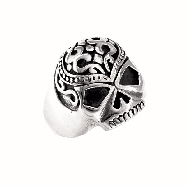 Stainless Steel Tribal Skull Ring