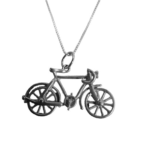 Sterling Silver Bicycle Necklace