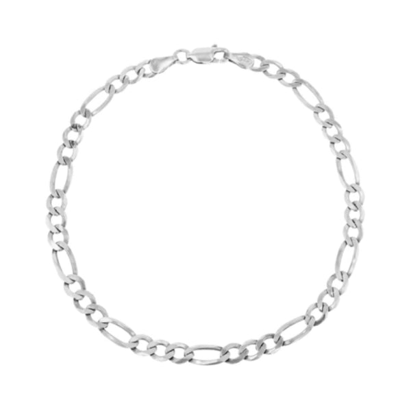 Sterling Silver  4mm Figaro Bracelet