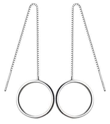 Sterling Silver Circle Threader Earrings