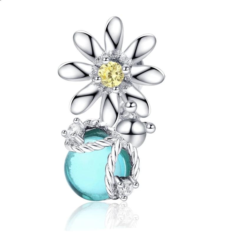 Sterling Silver Pandora Style Flower Charm