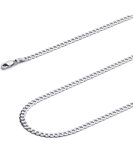 3mm Cuban Link Chain Necklace, Stainless Steel