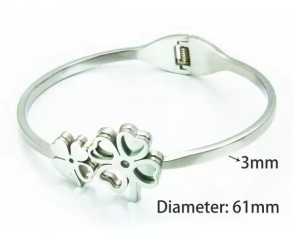 Stainless Steel Flower Bangle