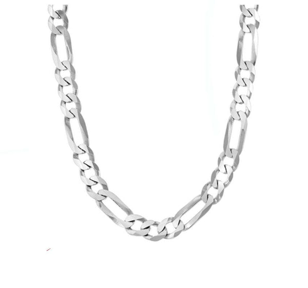 7mm Sterling Silver Men's Figaro Chain