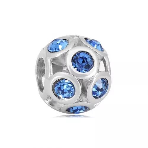 Stainless Steel Round CZ Charm