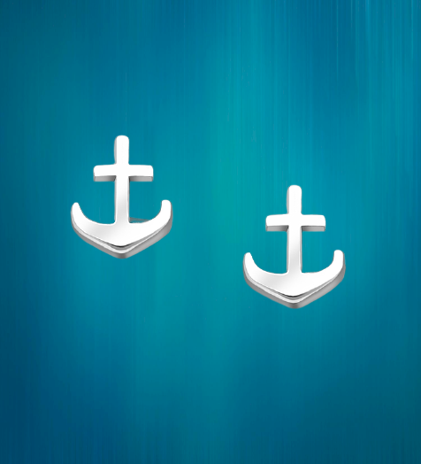 Sterling Silver Anchor  Earrings