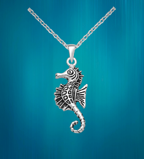 Sterling Silver Seahorse Necklace