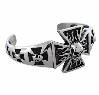 Iron cross Skull Bangle