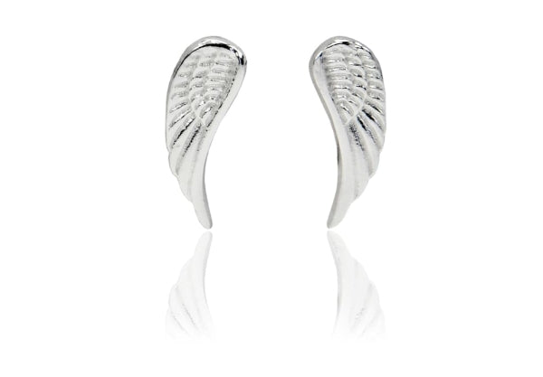 Sterling Silver Angel Wing Stud Earrings